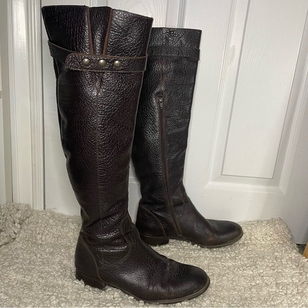 Tatuaggi Brown Leather Over the Knee Fleece Lined Made in Portugal Boots 9